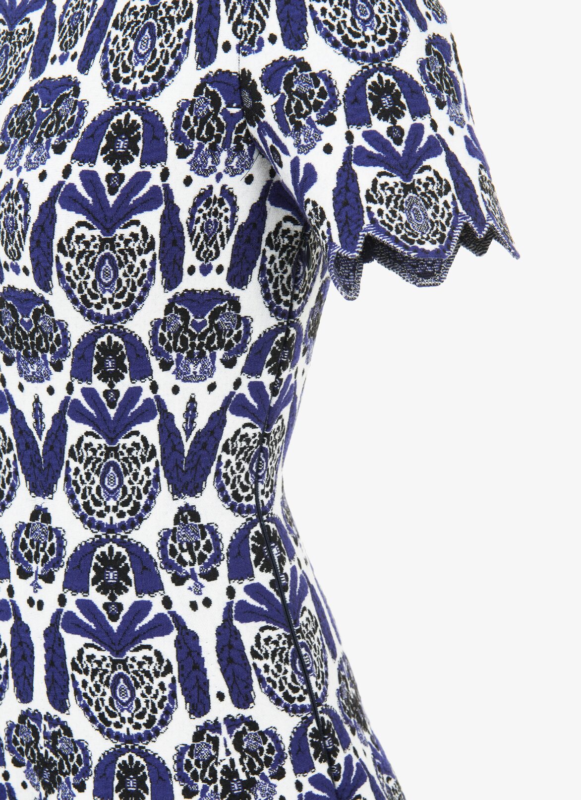 Flared Knitted Dress ALAÏA WHITE/BLUE FLARED KNITTED DRESS